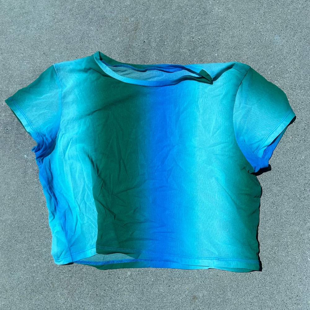 Aerie sheer mesh cropped athletic top